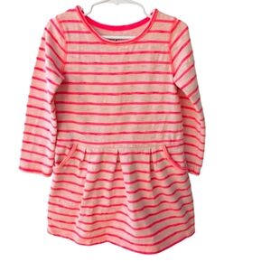 Cat & Jack Girls Striped Pink and White Cotton Dress Size 4T
